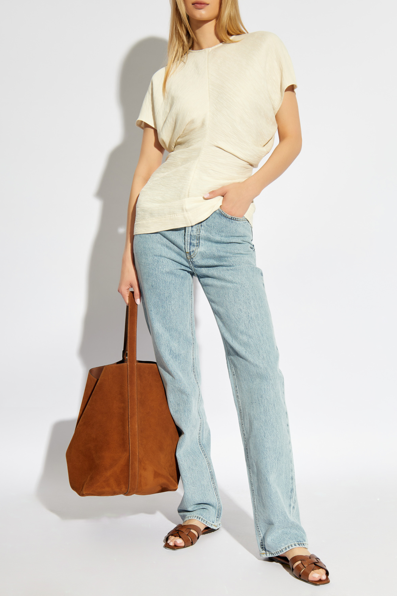 デニム・ジーパン Toteme Straight leg jeans PS25_Denim_LOW_TAPERED_DENIM_S